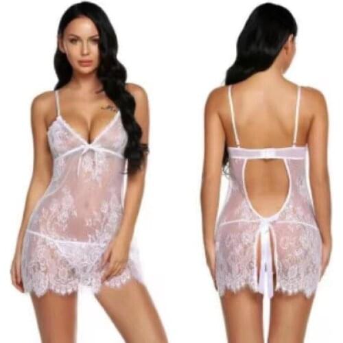 XXXL -M Women Lingerie Dress Sexy Underwear Wholesale Pajamas Eyelash Suspender Skirt Fun Suit Red Black White