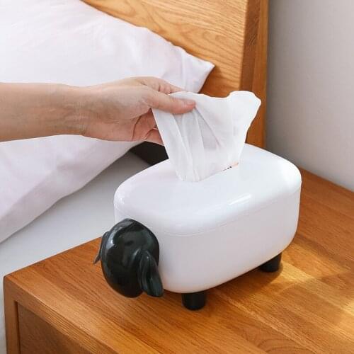1Pc Cute Sheep Tissue Box With Paper Towel Box For Home Napkin Box For Home Kitchen Boxes Organizer Accessories