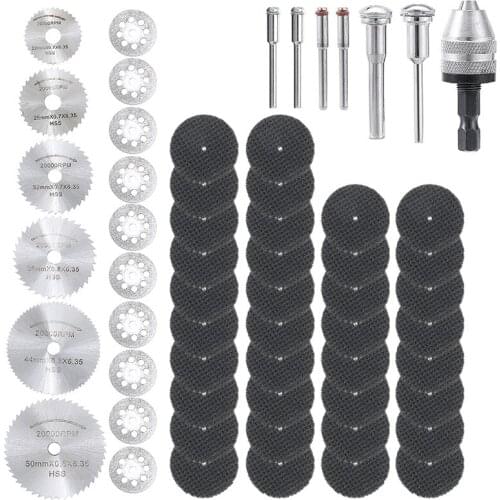 60pcs High Cutting Efficiency Diamond Cutting Wheels Disc Kit For Rotary Tool Die Grinder Metal Gemstone Processing