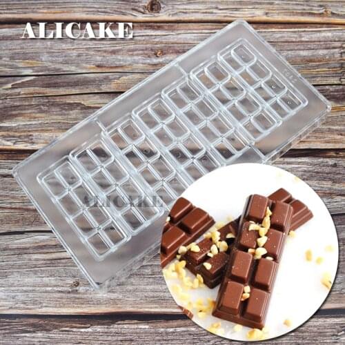 7 Cavity Polycarbonate Chocolate Molds Tray Plastic Moldes Chocolate Bar Moulds Form Bakery Baking Mold Pastry Tools