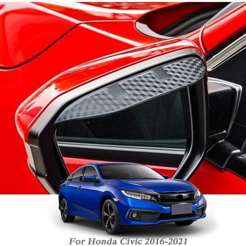 Car Rearview Mirror Rain Eyebrow Auto Shield Snow Guard Sun Side Visor Shade Protector For Honda CIVIC 2016-2021 Accessories