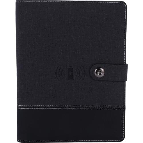 Business Note Book Multi Functional A5 Power Book 8000 MAh Power Bank Qi Wireless Charging Note Book Binder Spiral Diary Planner
