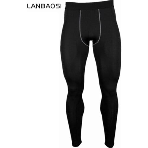 LANBAOSI Men Quick Dry Pant Compression Tights Base Layer Leggings Fitness Crossfit Joggers Gym Workout Running Anti-Sweat Pants