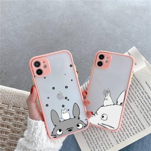 Cartoon Ghibli Miyazaki Totoro Phone Cases matte transparent For iphone 7 8 11 12 plus mini x xs xr pro max cover