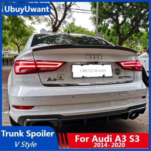 For Audi A3 S3 8v Sedan 2014 2015 2016 2017 2018 2019 2020 ABS Material Primer Color Tail Wing Decoration Rear Trunk Car Spoiler