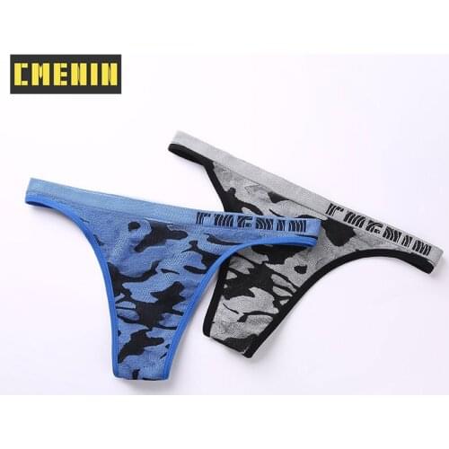 Hot Sale Camouflage Underpants Gay Men Sexy Mans Underwear Thong Men Jockstrap Low waist Mens Thong And G strings Top CM104