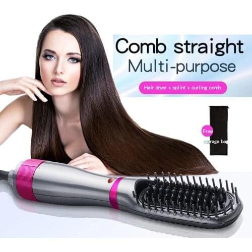 Hot Air Brush Styler and Volumizer Hair Straightener Curler Comb Roller Electric Ion Blow Dryer Brush