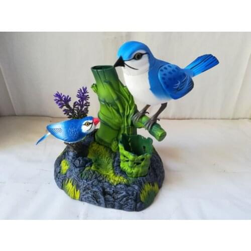 Artificial birds model,about 15x14cm voice control sounds mother&baby birds handicraft home decoration Christmas gift b1299