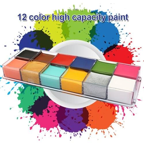 Face Body Paint Pigment Oil Painting 12 Colors Make Up Tools for Halloween Party MPwell