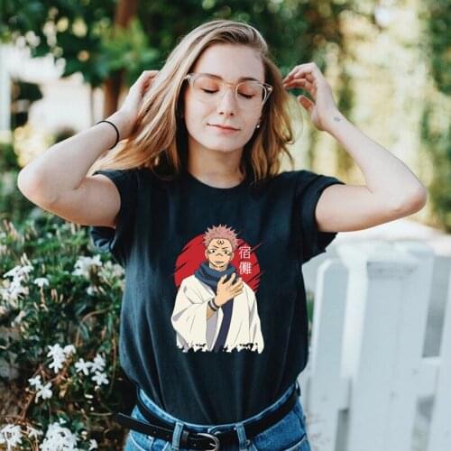 2021 Hot Japan Anime Tshirt Jujutsu Kaisen Yuji Itadori Newest Fashion Anime Shirt Womens Cotton Short-sleev O-neck Streetwear