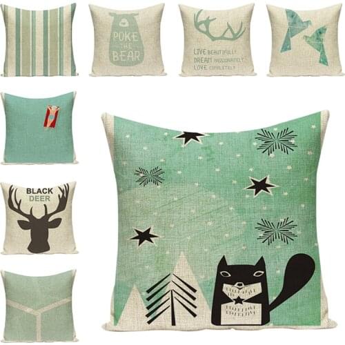 Cartoon Cushion Cover Striped Print Decorative Pillow Case Sofa Throw Pillowcase Car Seat Accessory Home Textile Decor 45x45cm