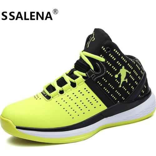 Man Lightweight Lace-Up Basketball Shoes Gym Ankle Boots Shoes Breathable Anti-Slip Shock Absorption Shoes EU36-47 AA11865