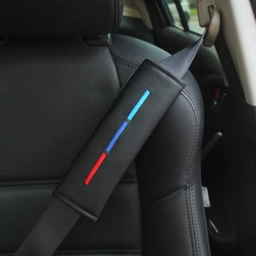 Car Seatbelt Shoulder Pad Comfortable Driving Seat Belt Vehicle Shoulder Pad Cover Cushion Harness Pad for BMW ///M Color Driver