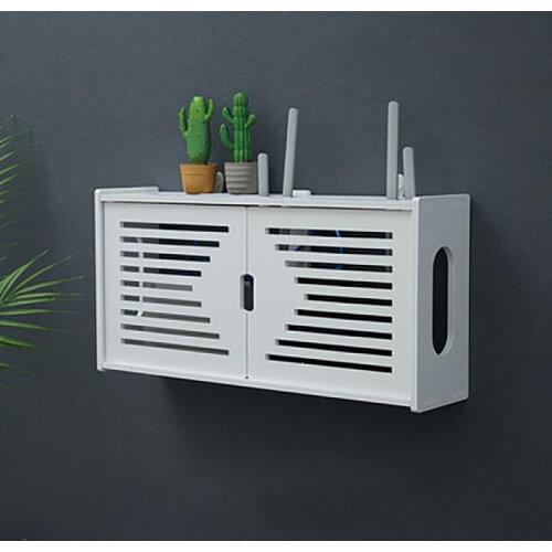 Wall Mounted WIFI Router Cable Decoration Storage Box Living Room Hanging Wireless Router Organizer Holder Power Plug Board Rack