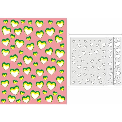 New 2021 Layering Falling Hearts Panel Metal Cutting Dies for DIY Scrapbooking and Card Making Decor Embossing Craft No Stamps