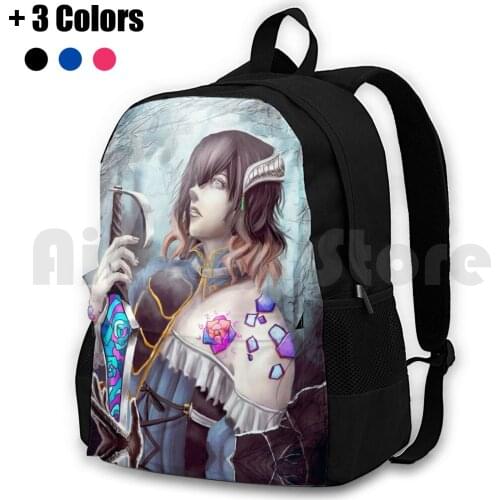 Bloodstained Outdoor Hiking Backpack Waterproof Camping Travel Bloodstained Castlevania Miriam Gothic Fanart Fan Art Gotique