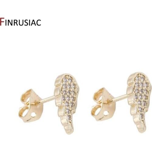 Lovely Zircon Rhinestone Fairy Wings Stud Earrings for Women Small Angel Wing Earring Girls Ear Stud Jewelry Fashion Accessories