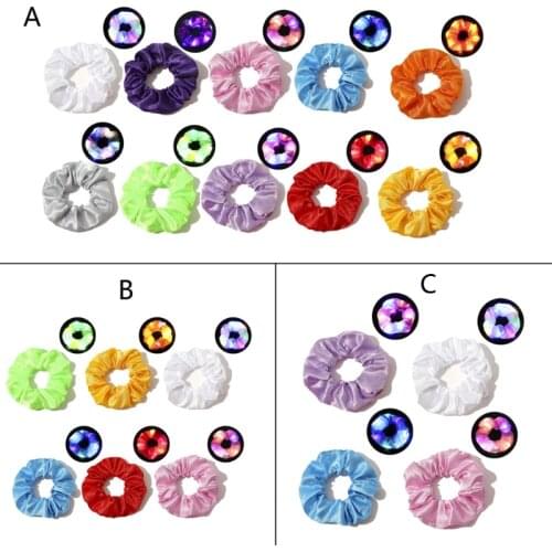 Hair Scrunchies Led Luminous Scrunchy Hair Band Glow in Dark Satin Scrunchies F3MD