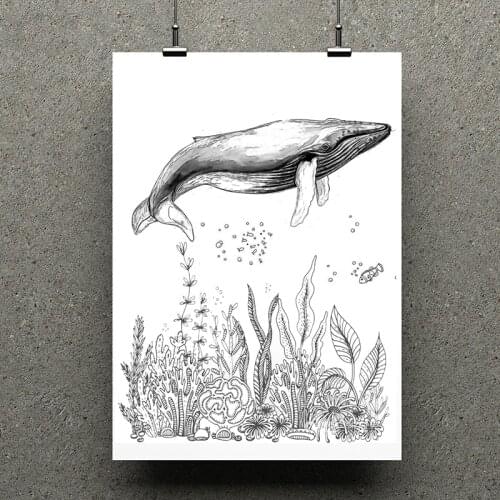 AZSG Huge Whale Silicone Clear Stamps For Scrapbooking DIY Clip Art /Card Making Decoration Stamps Crafts