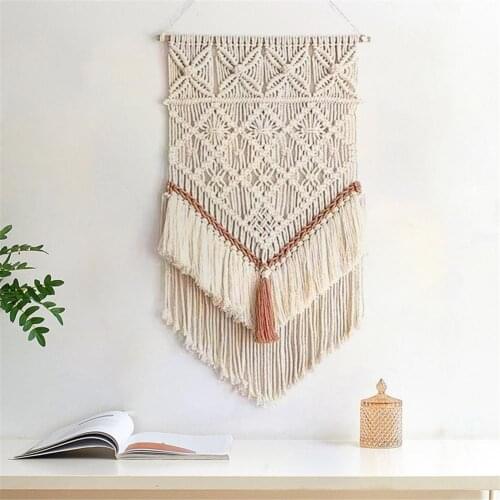 Nordic Handmade Woven Macrame Wall Hanging Tapestry Wedding Wall Decoration Backdrop Living Room Wall Tapestry Boho Wall Decor