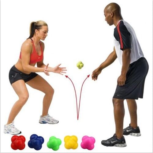 Random Color Sports Silicone Hexagonal Ball Fitness Training Exercise Reaction Solid Ball