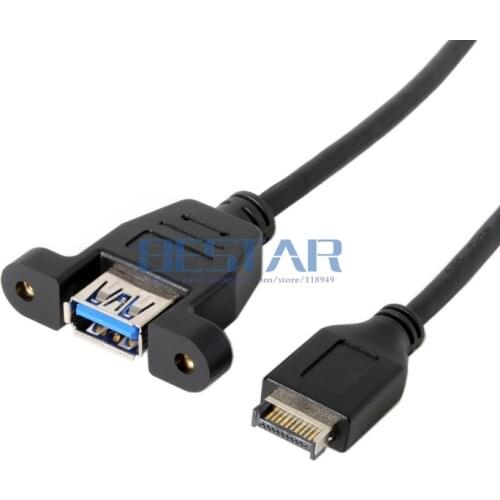 50CM 0.5M USB 3.1 type-c TYPE C USB-C Front Panel Header male to USB 3.0 Type A Female Extension Cable Panel Mount With screws