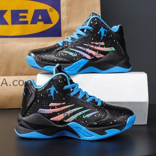 Boys High-top Basketball Shoes kids Air Cushion Light Basketball Sneakers Anti-skid Breathable Outdoor Sports Basketball Shoes