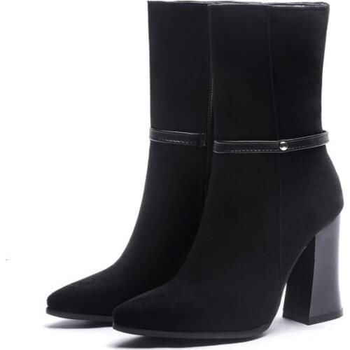 Female Spring Autumn New Fund Short Boots Vogue Thick Follow Pointed Leopard Grain To Match Money T1015