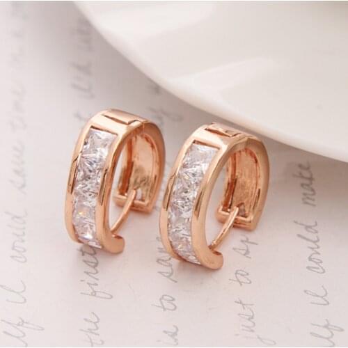 ZOSHI Luxury Circle Austrian Zircon Earrings for Women Fashion Party Elegant Silver Plated Hoop Earrings Jewelry Wholesale