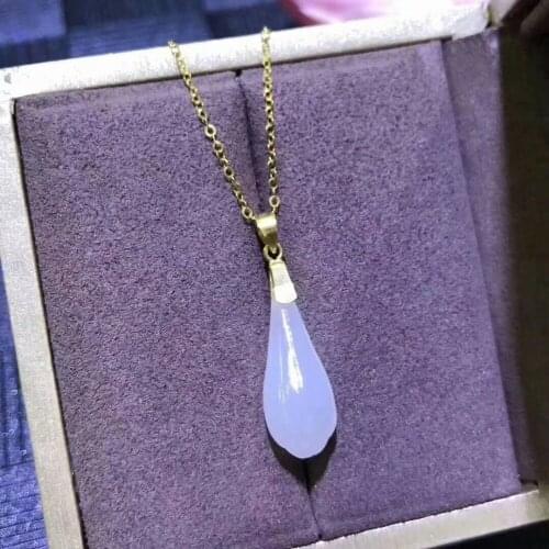 SHILOVEM 18k white gold natural White Jasper pendant none necklace gold classic wholesale Fine women gift mymz081802hby