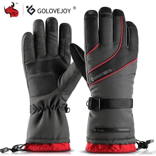GOLOVEJOY Touch Screen Winter Ski Gloves Snow Outdoor Sport Women Men Waterproof Warm Snowmobile Motorcycle Snowboard Ski Gloves