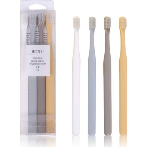 4pcs Toothbrush Soft Fine Hair Dental Care Teeth Brush Family Set Color Mixed Adult Clean Care Healthy Teeth Cleaning Brush Case