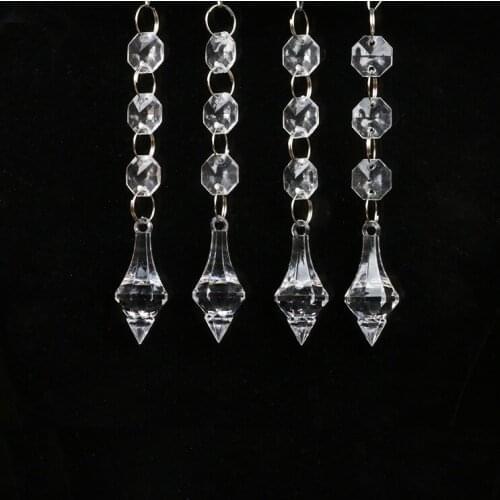 10pcs Acrylic Crystal Beads Drop Shape Garland Chandelier Hanging Party Decor Wedding Decoration Centerpieces For Tables