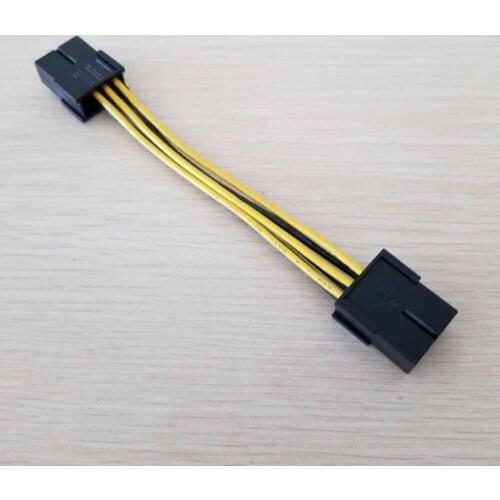 10pcs/lot Graphics Card 8Pin to 8pin & 6Pin Miner Connection Power Cable Female to Female 18AWG 10cm