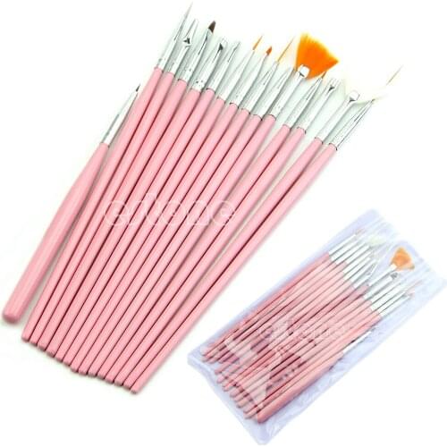 15 Pcs Nail Art Acrylic UV Gel Design Brush Set Painting Pen Tips Tools kit