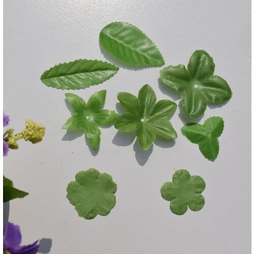 600pcs/lot Green Christmas Leaves Artificial Flower For Wedding Home Decoration Garland Foliage Decorative Craft Fake Flowers119