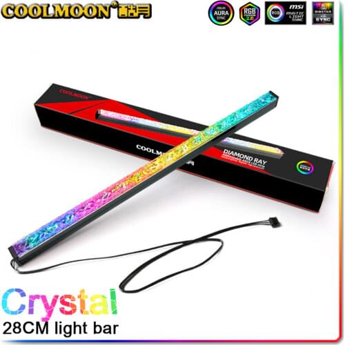 COOLMOON Crystal RGB LED Strip ARGB Soft Light Cable 5V3Pin AURA Water Cooler Custom MOD Chassis Magnetic Lamp PC Decoration