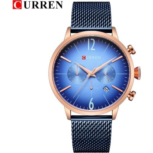 Luxury Brand Men Sport Watches CURREN Mens Digital Quartz Clock Stainless Steel Waterproof Wrist Watch relogio masculino 8313