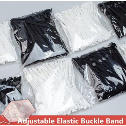 100 Pieces Mask Elastic Rope Adjustable Elastic Buckle Band Cord Stretch String for DIY Mouth Mask Accessory Sewing Stretch Rope