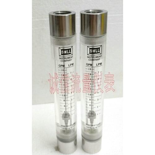 Lzm-15g stainless steel connector tube flowmeter/liquid flowmeter 0.2-2gpm, 1-7lpm