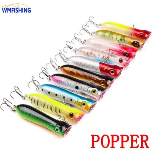 Ilure 80mm 12g Topwater Lure Popper Sea Fishing Lure Top Water Hard Bait Treble Hook Strong Temptation Lures Pike Crankbaits