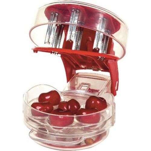 6 Hole Cherry Corer With Container Kitchen Gadgets Tools Novelty Super Cherry Pitter Stone Corer Remover Pit 6