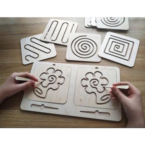 Montessori Two Hand Muscle Movements For Line Working Templates