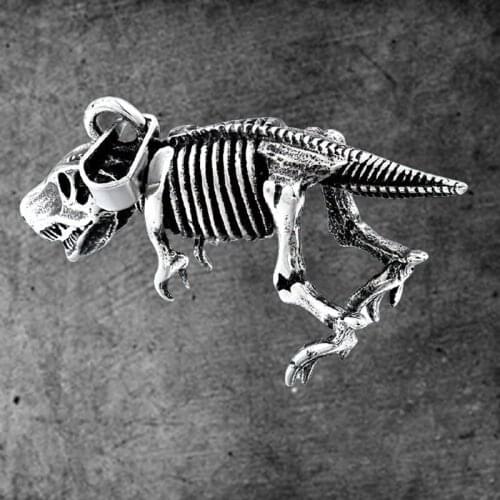 Stainless Steel Tyrannosaurus Dinosaur Fossil Men Pendants Chain For Boyfriend Male Jewelry Creativity Gift Wholesale