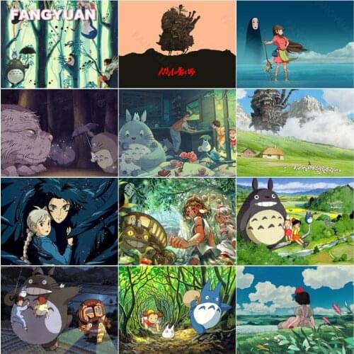 Diamond Painting Kit My Neighbor Totoro Japanese Anime Cute Cartoon Characters Cross Stitch Kits Diamond Mosaic Art Paintings