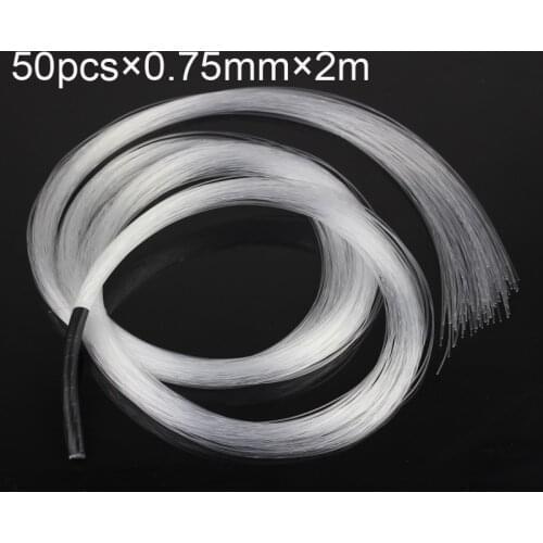 0.75mm X 50pcs X 2Meters PMMA plastic fibra optical cable for all kind led light engine driver ceiling starry sky effect light
