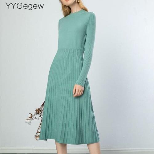 Pure autumn winter bodycon O-neck basic slim A-LINE thick long dress womens dress female basic maix robe dresselegant dress