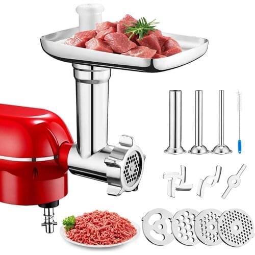 Practical Metal Food Grinder Attachment for PHISINIC & KitchenAid Stand Mixer,Meat Grinder Accessories, Sausage Stuffer Attachme