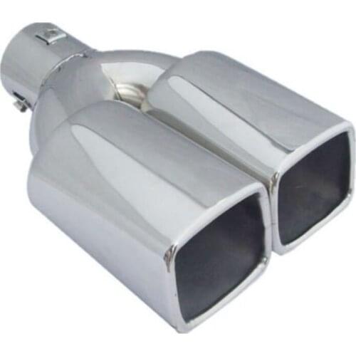 Attractive 2.5"Stainless Steel Inlet Car Tail Rear Pipe Tip Muffler Cover Silver