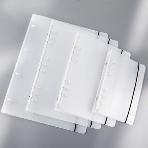 1Pc Transparent Color Plastic Clip File Folder A5/A6/A7 Notebook Loose Leaf Ring Binder Planner Agenda School Notebook cover